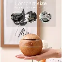 Mini USB Ultrasonic Aroma Humidifier, Essential Oil Diffuser - Portable Wood Grain Design with LED Light