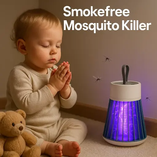 Electric Mosquito Killer Lamp - Safe UV Bug Zapper for Home, Baby & Pets