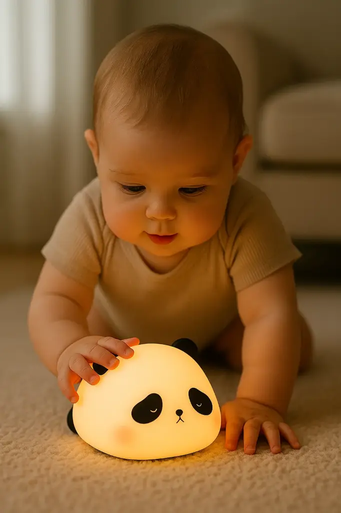Panda Silicone Night Light - Dimmable Soft LED Lamp for Kids, Baby Nursery & Stress Relief